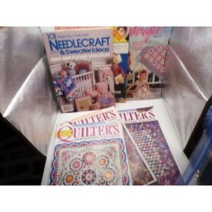 Vintage Crafting Magazine Lot Quilters Newsletter Needlecraft Sweater Ideas 80s